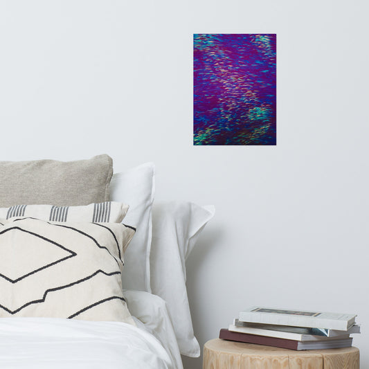 Fish Multicolor purple Poster