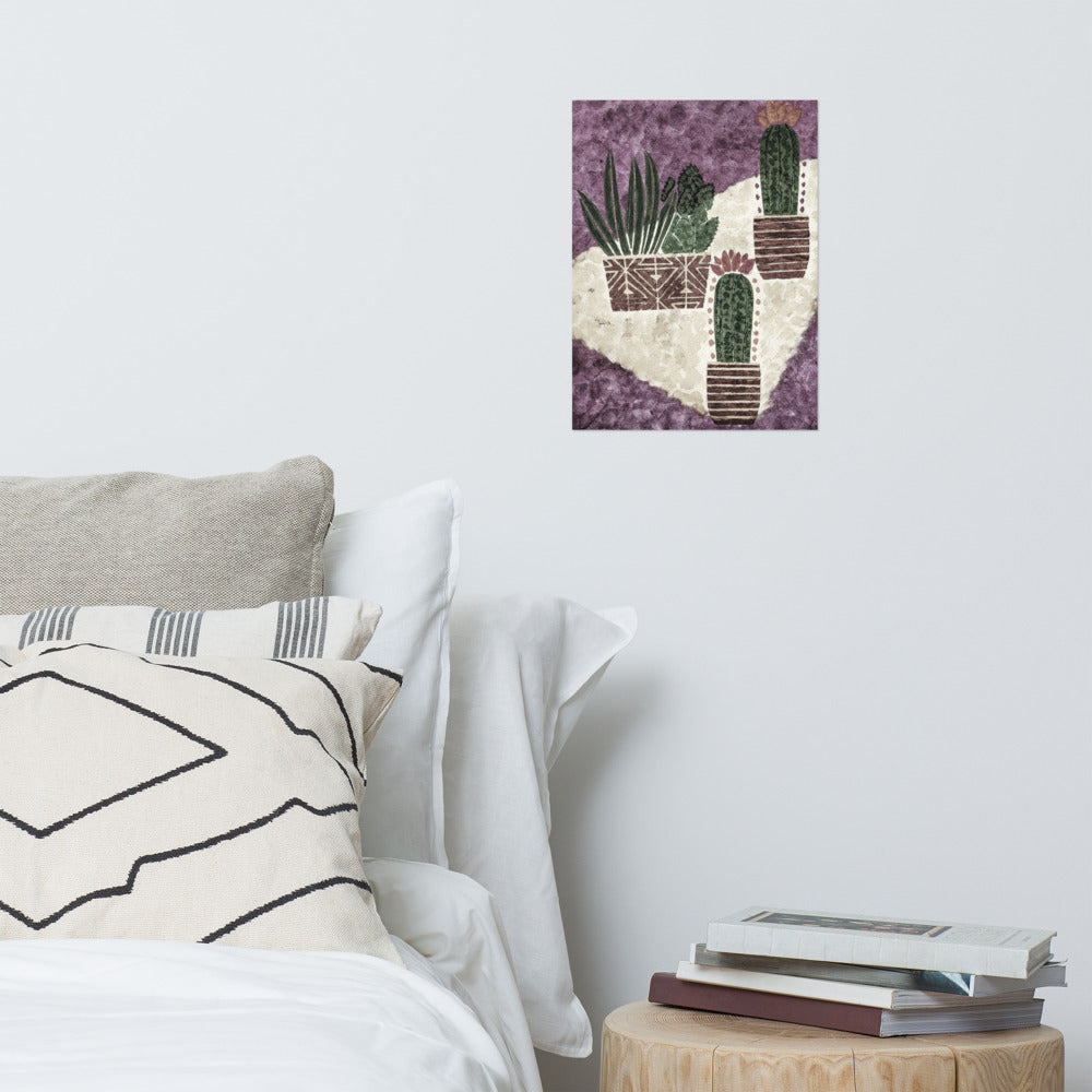 Cacti purple Poster