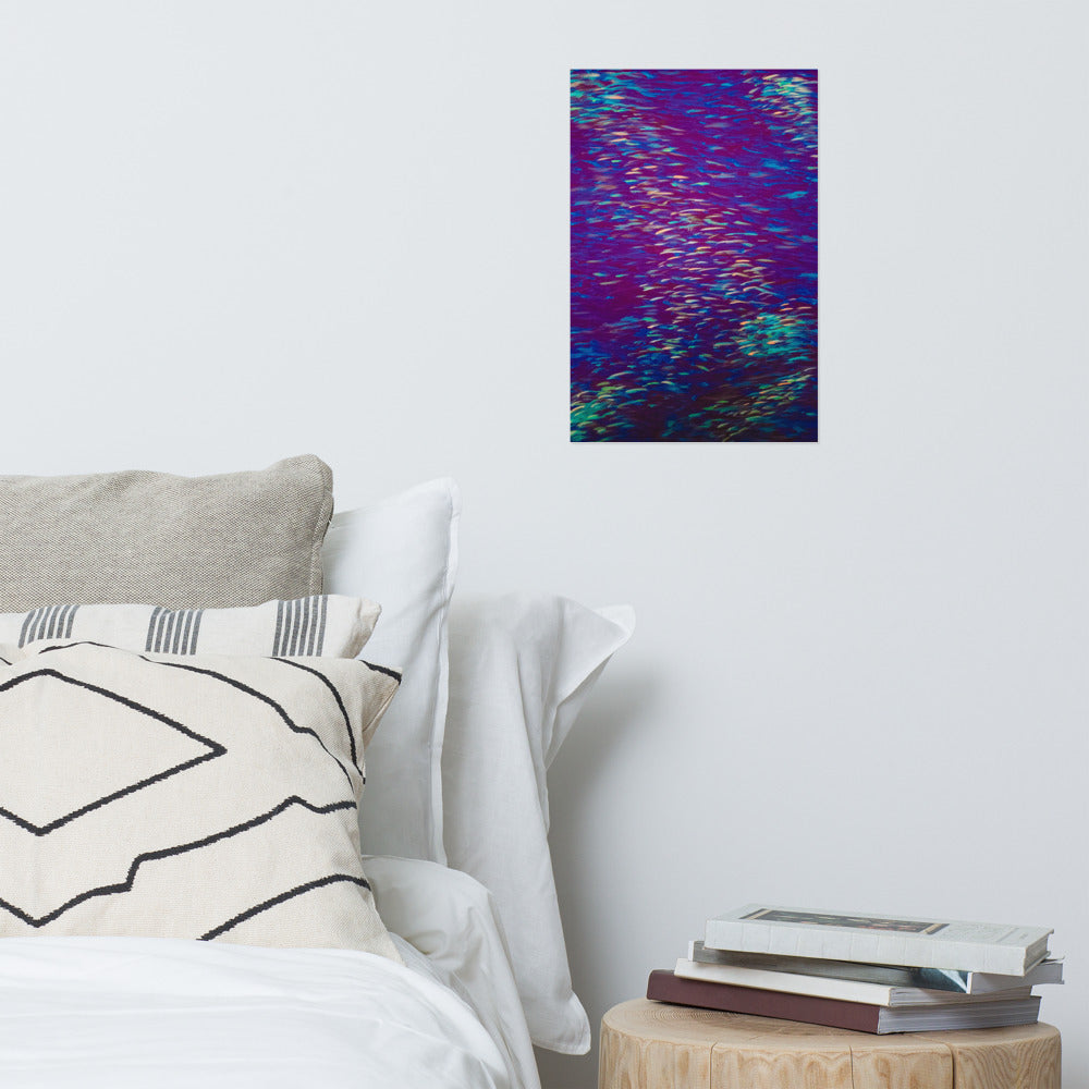 Fish Multicolor purple Poster