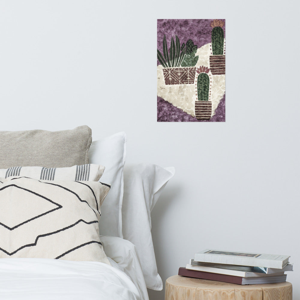 Cacti purple Poster