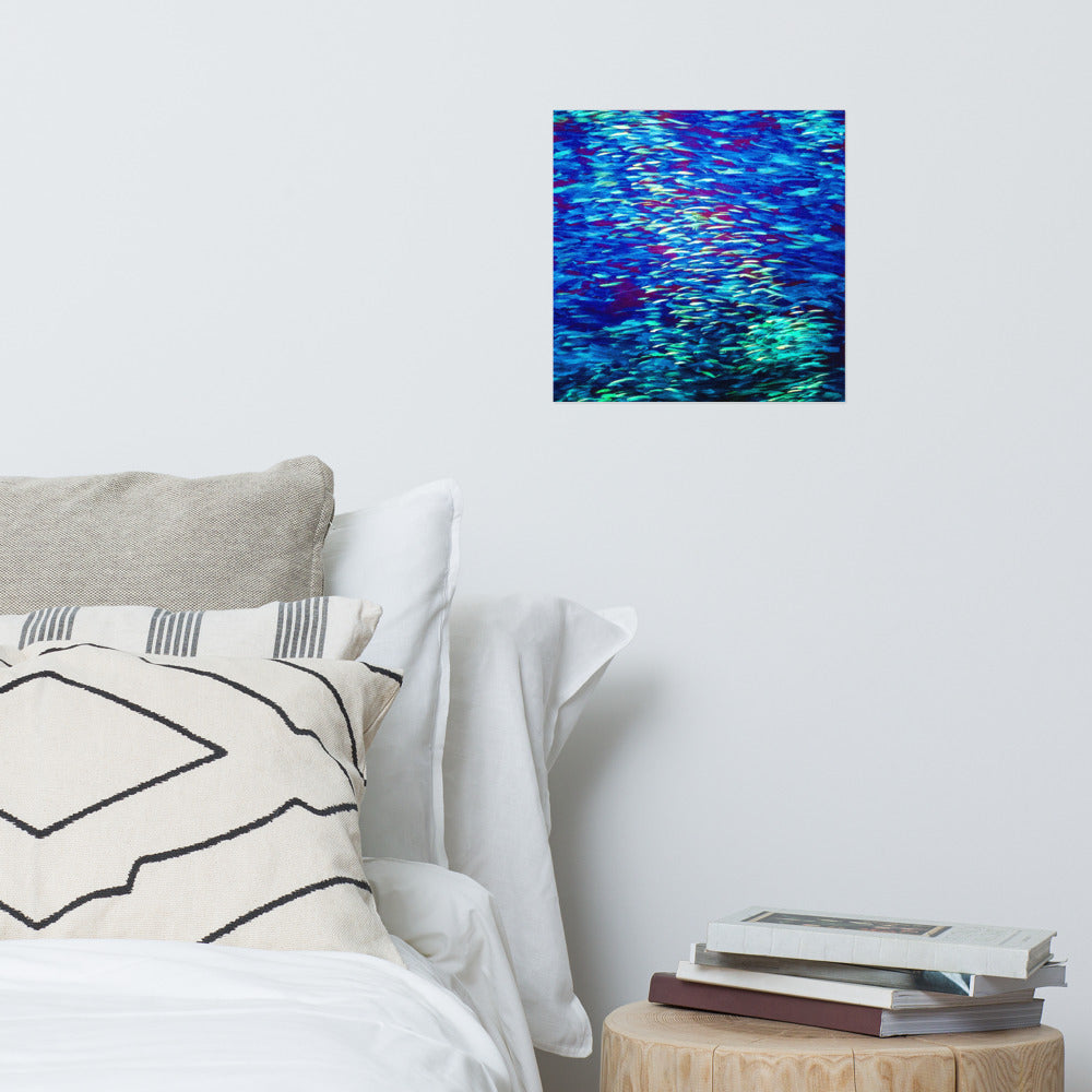 Fish Multicolor blue Poster