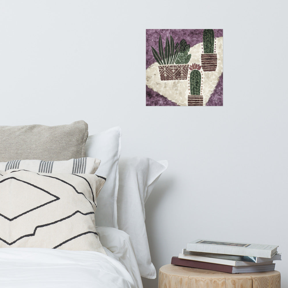 Cacti purple Poster