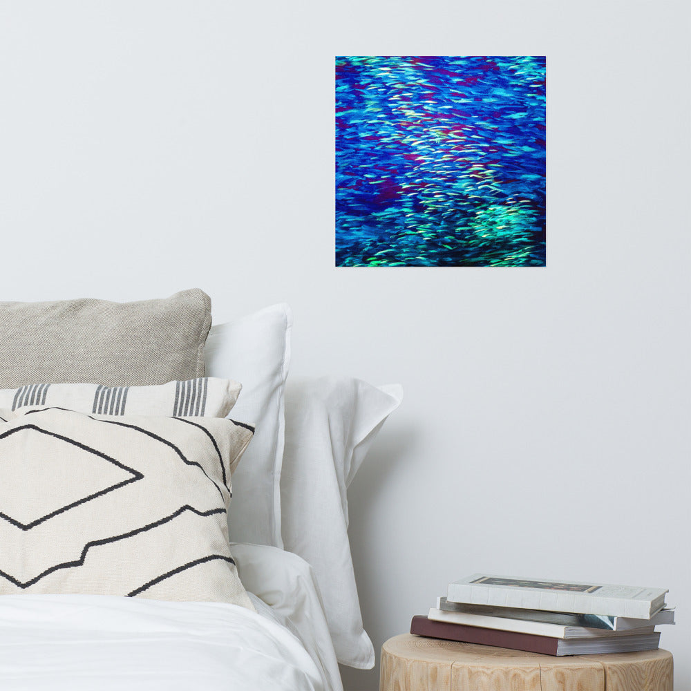 Fish Multicolor blue Poster