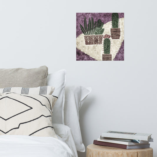 Cacti purple Poster