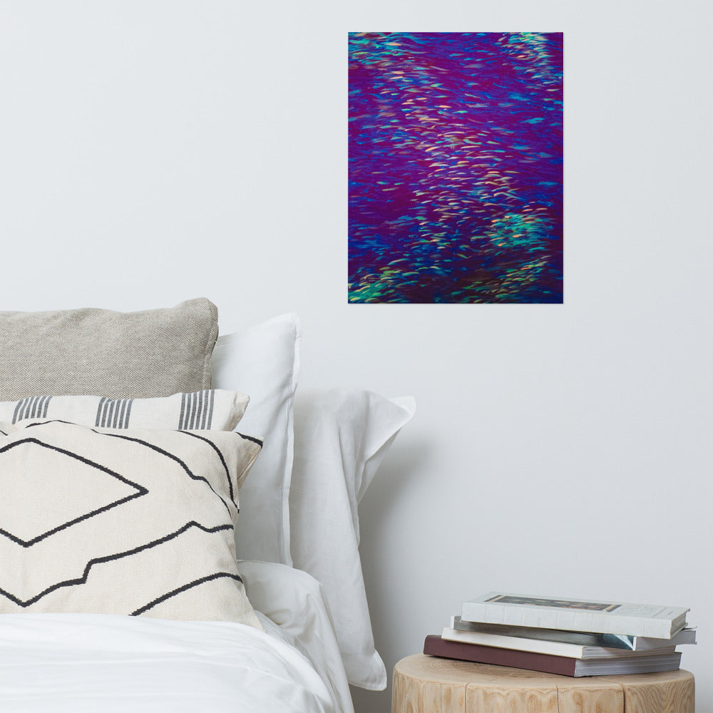 Fish Multicolor purple Poster