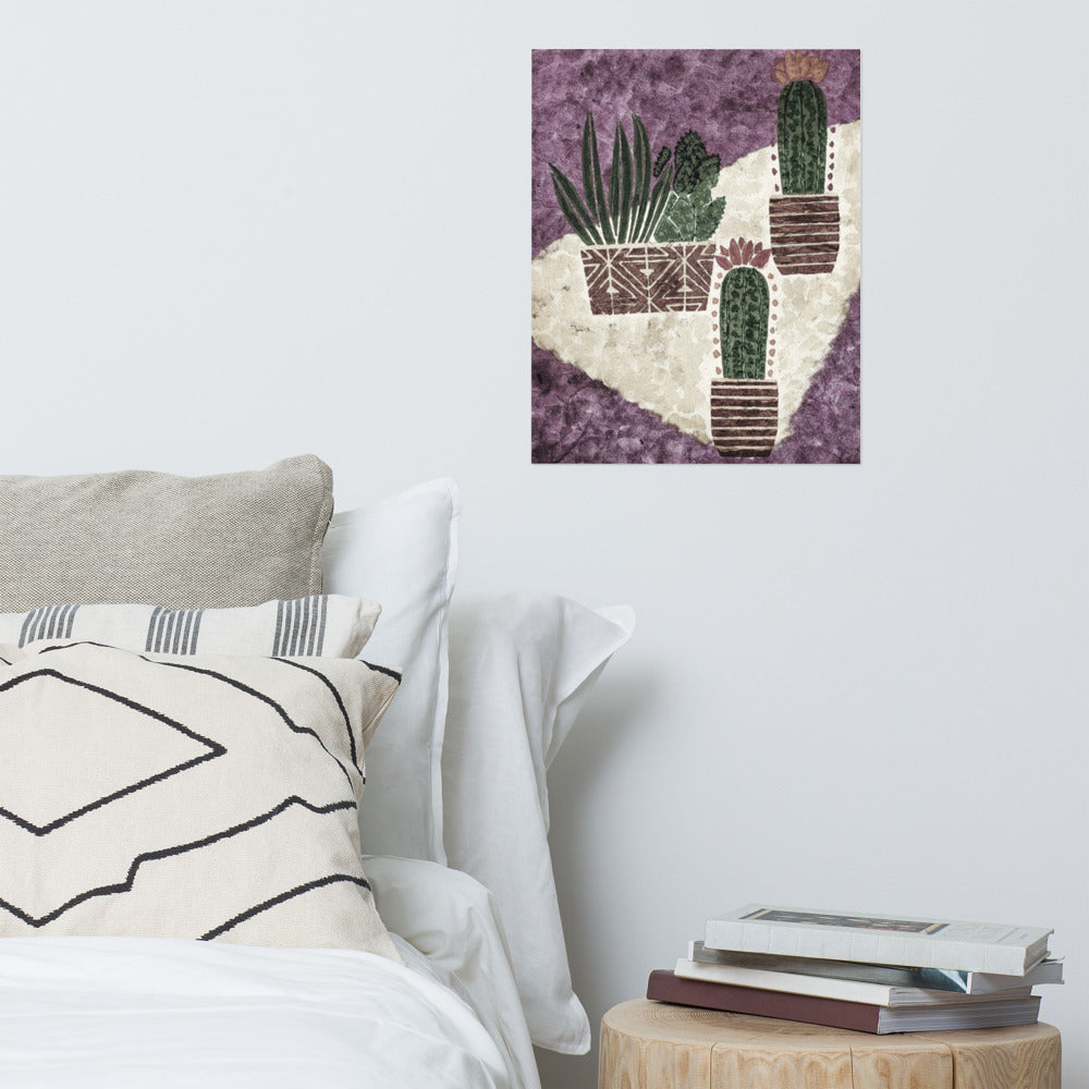 Cacti purple Poster