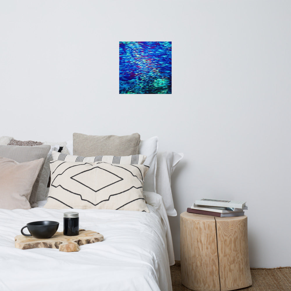 Fish Multicolor blue Poster