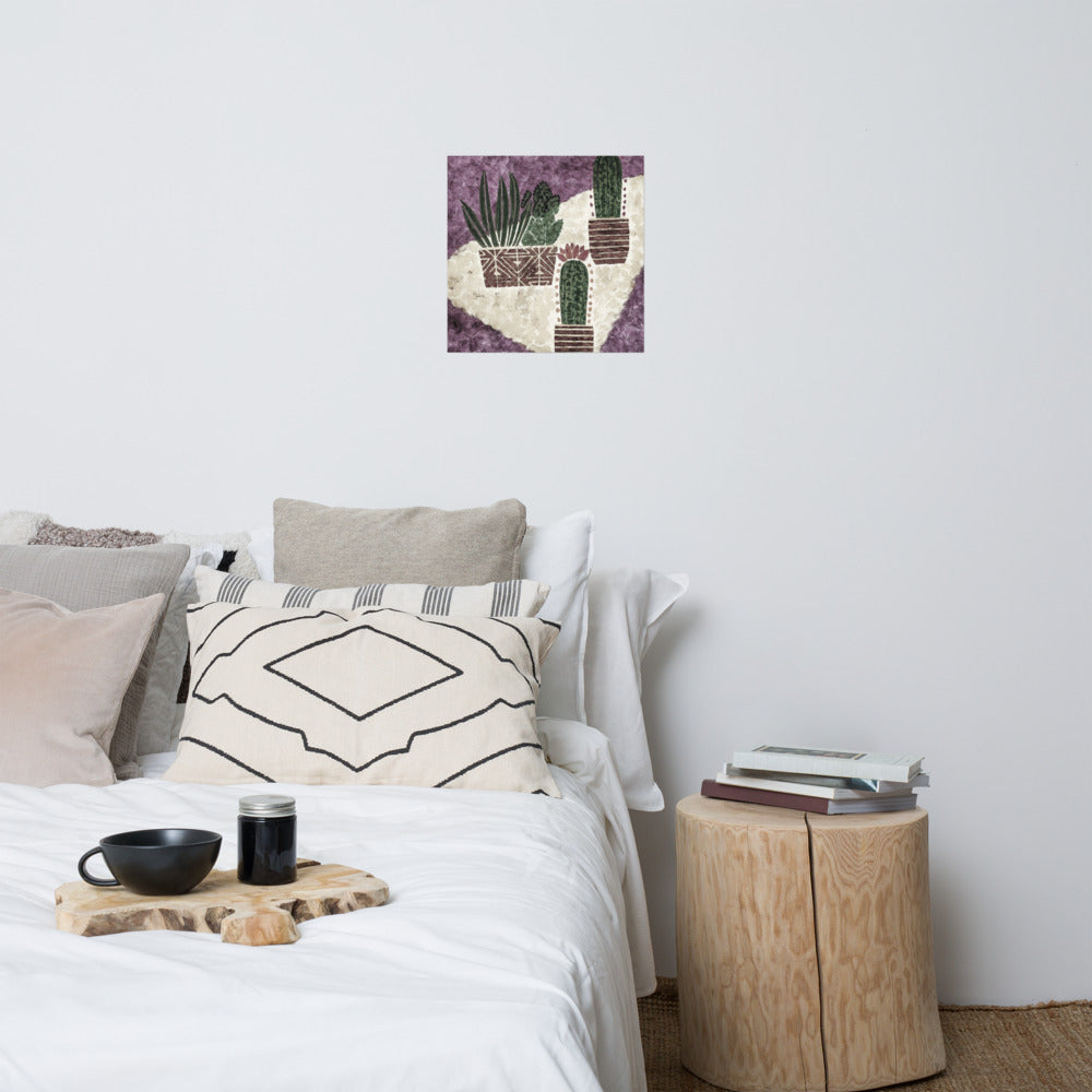 Cacti purple Poster