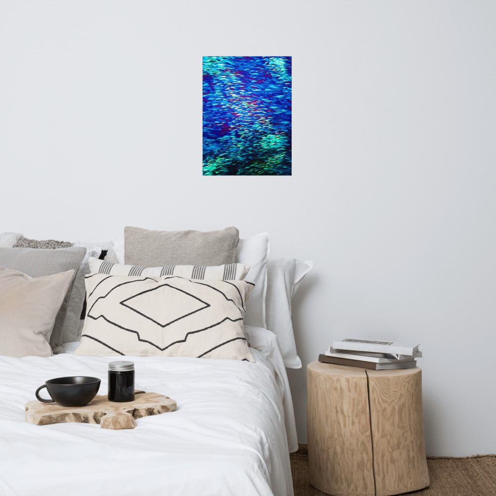 Fish Multicolor blue Poster