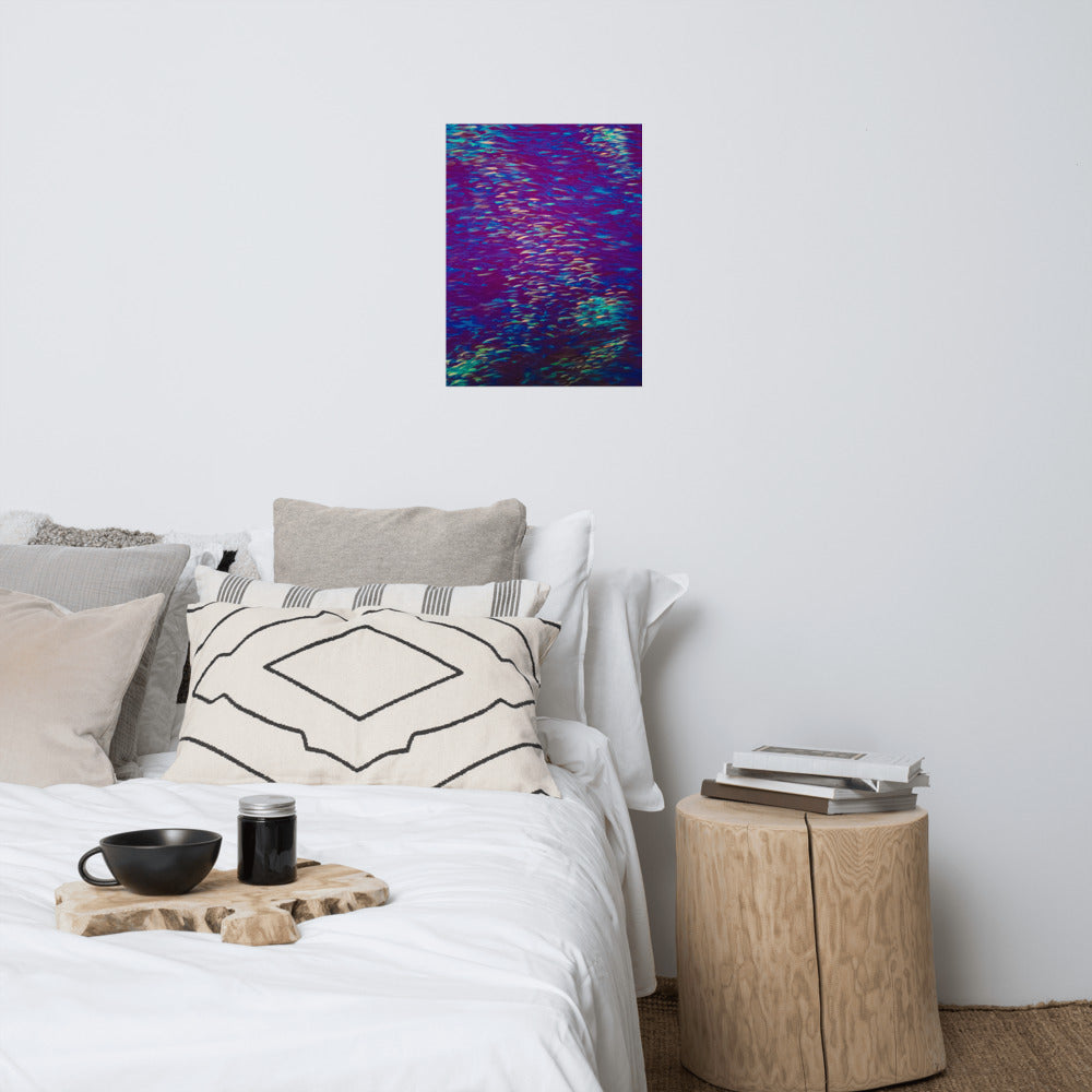 Fish Multicolor purple Poster