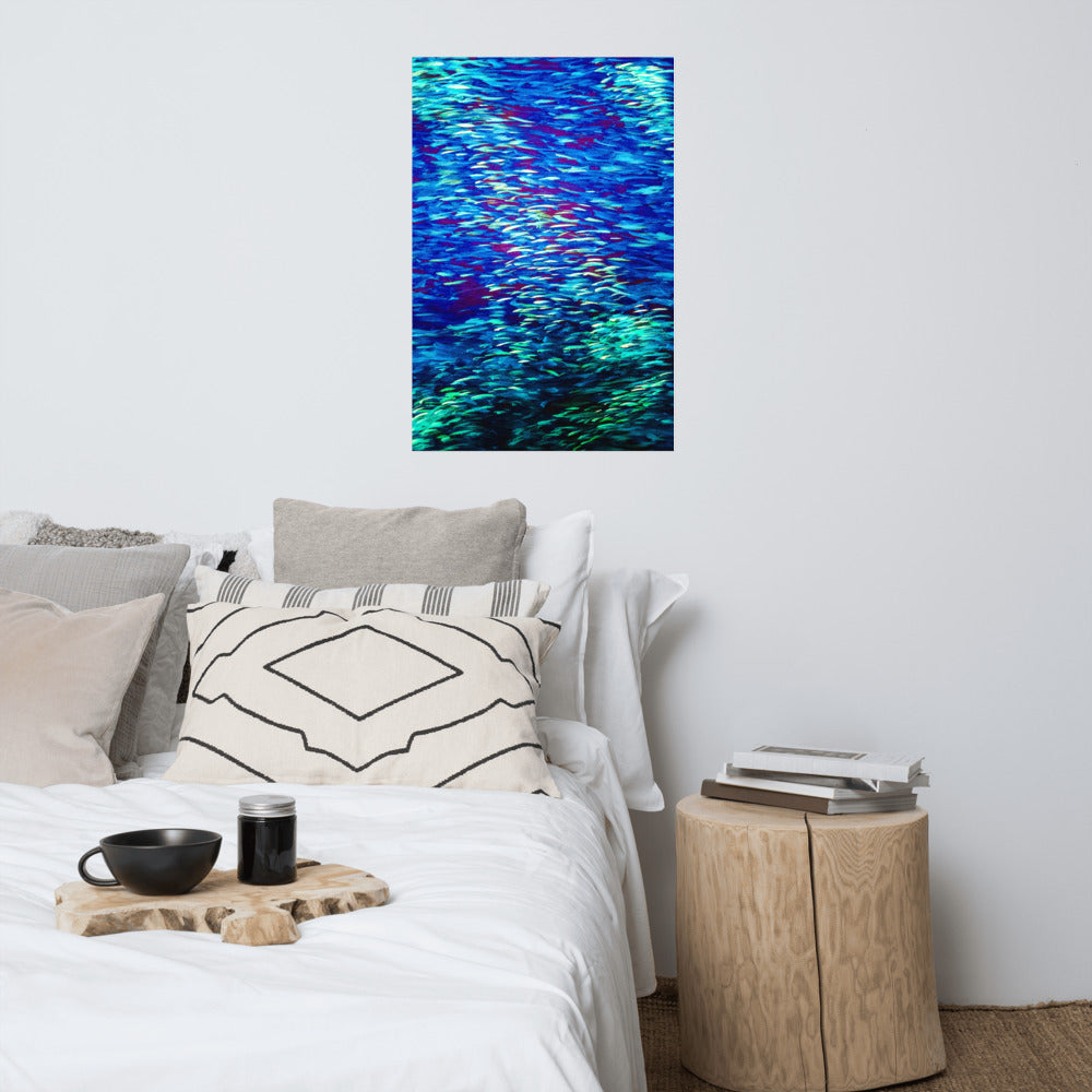 Fish Multicolor blue Poster