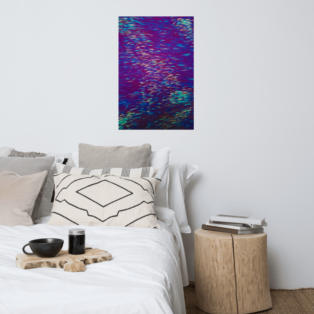 Fish Multicolor purple Poster