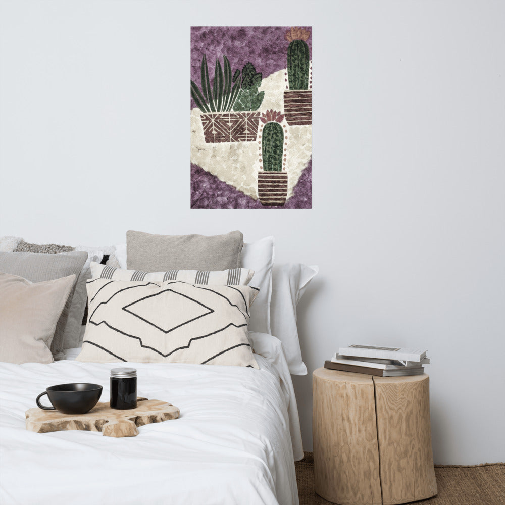 Cacti purple Poster