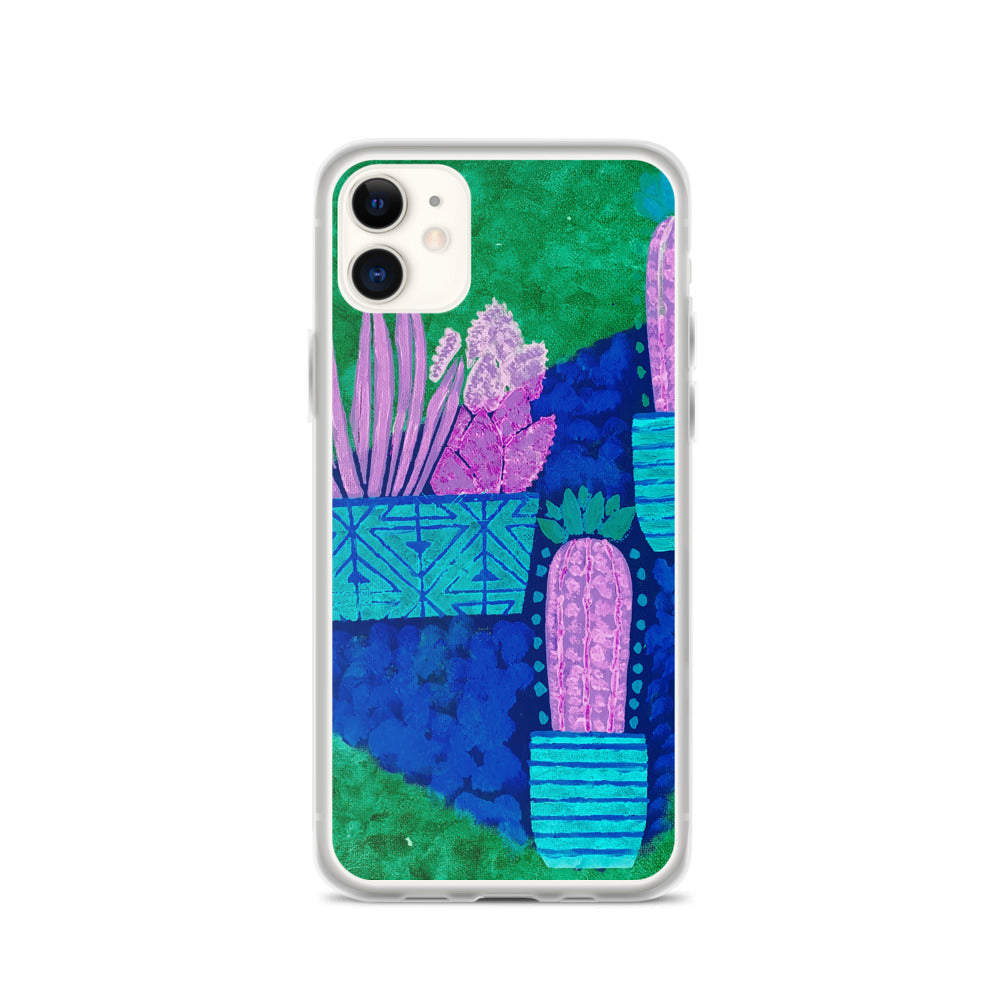 Cacti blue green iPhone Case