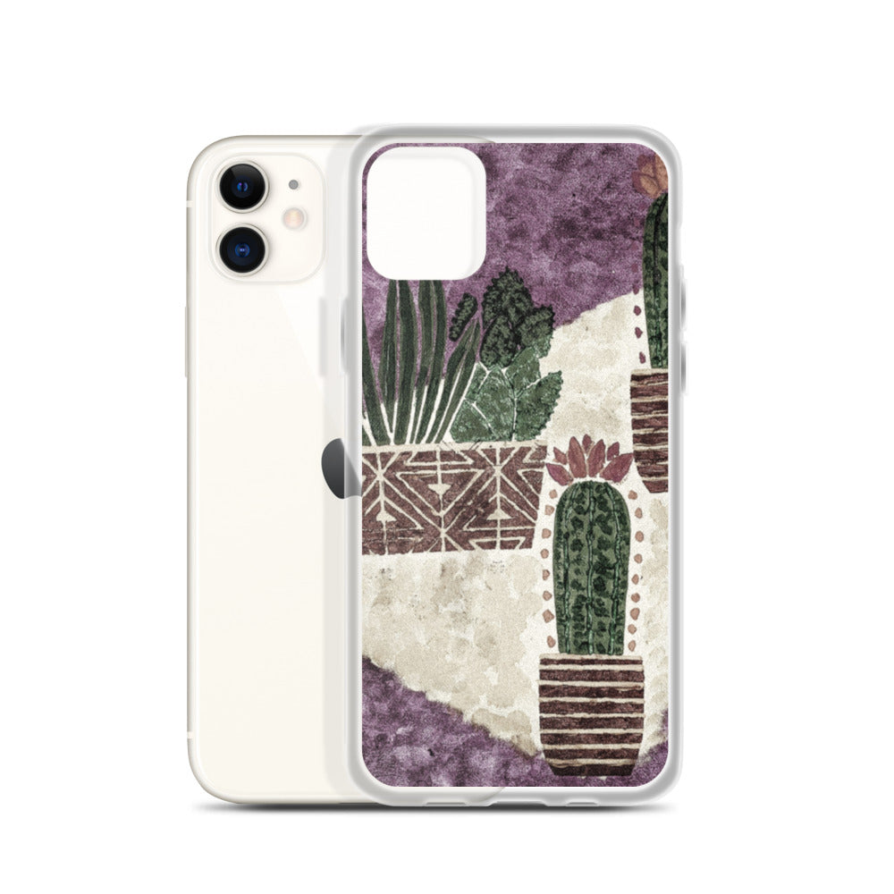 Cacti purple iPhone Case