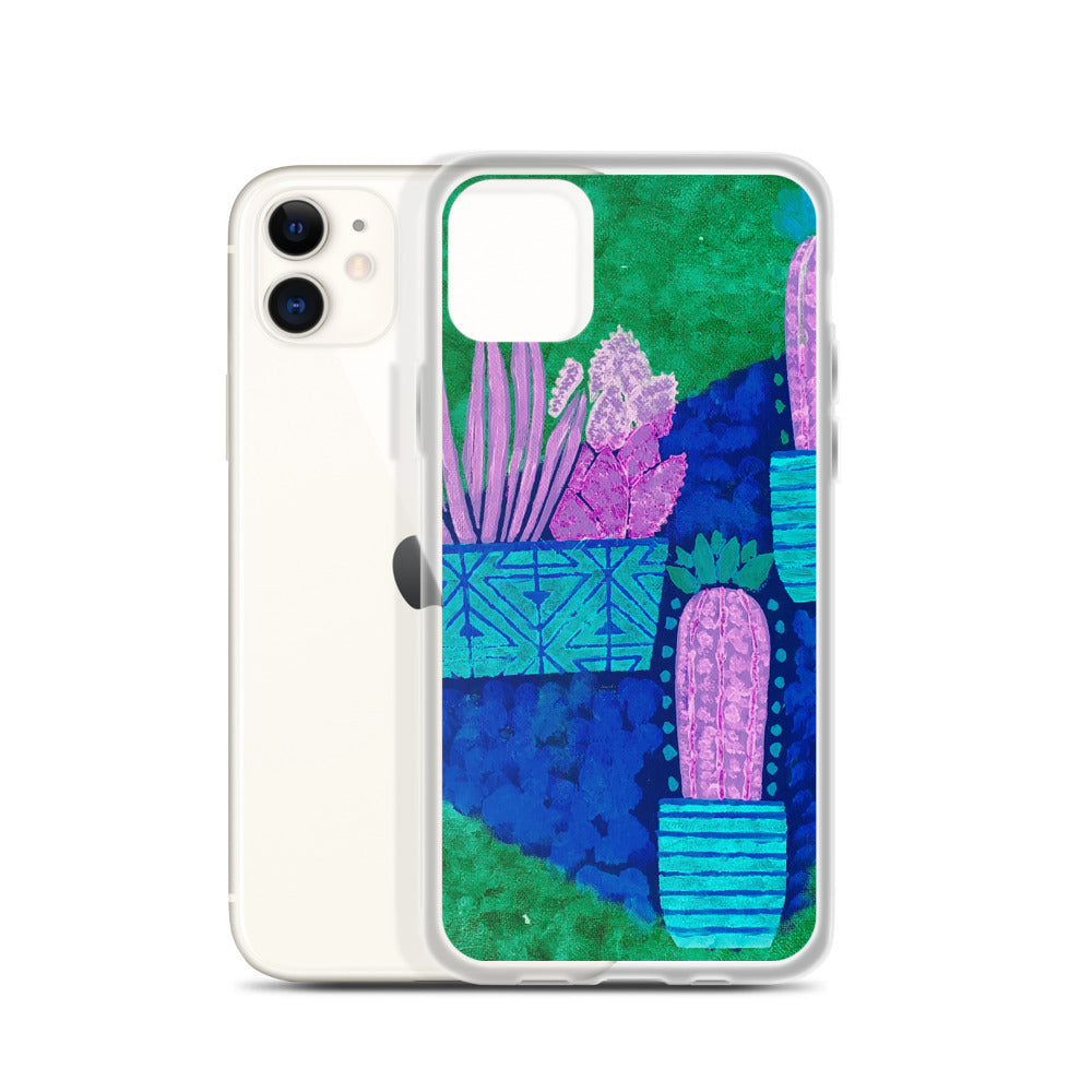 Cacti blue green iPhone Case