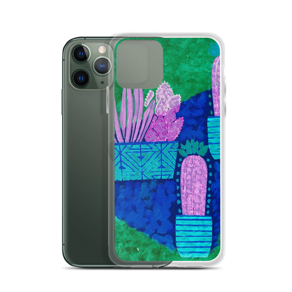 Cacti blue green iPhone Case