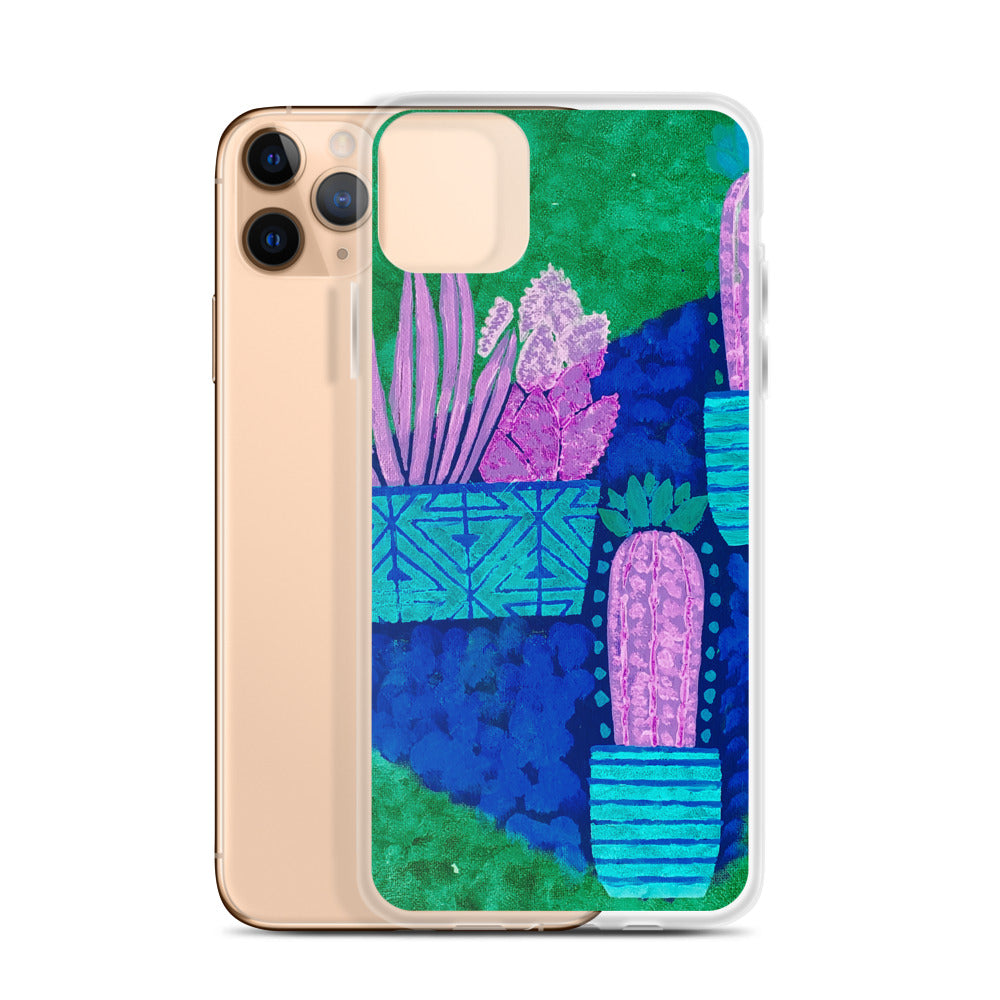 Cacti blue green iPhone Case