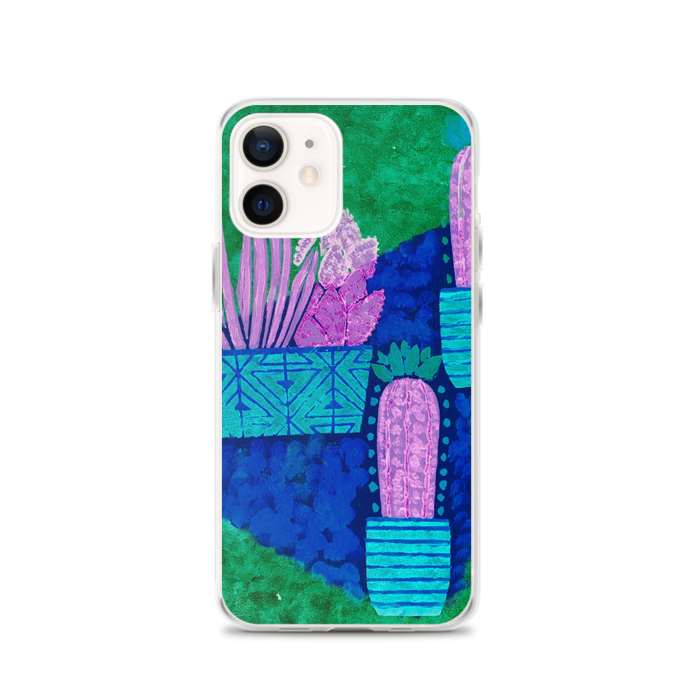 Cacti blue green iPhone Case