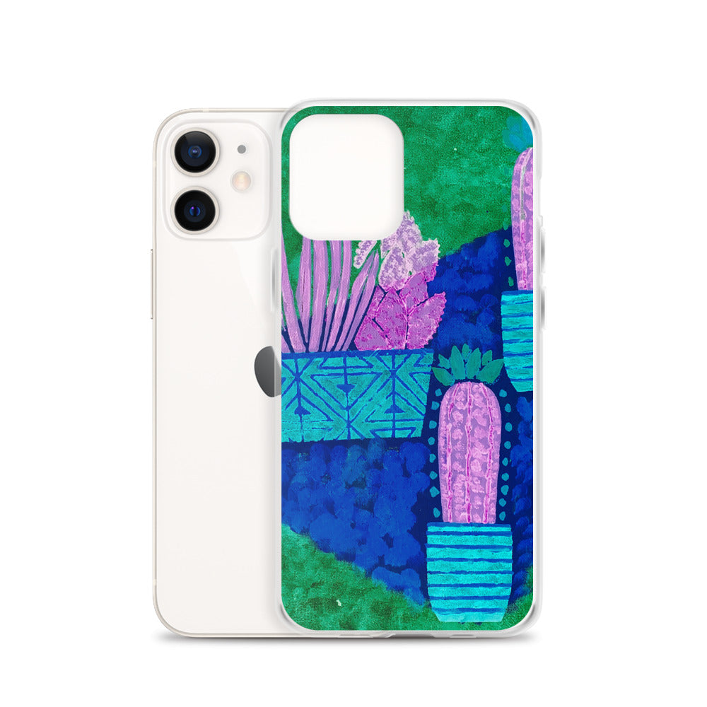 Cacti blue green iPhone Case