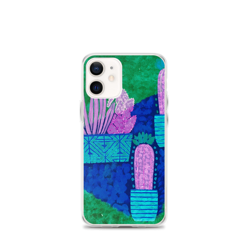 Cacti blue green iPhone Case