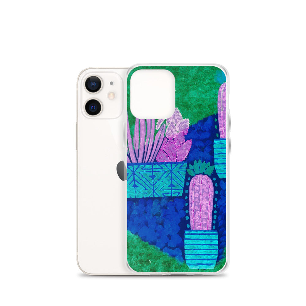 Cacti blue green iPhone Case