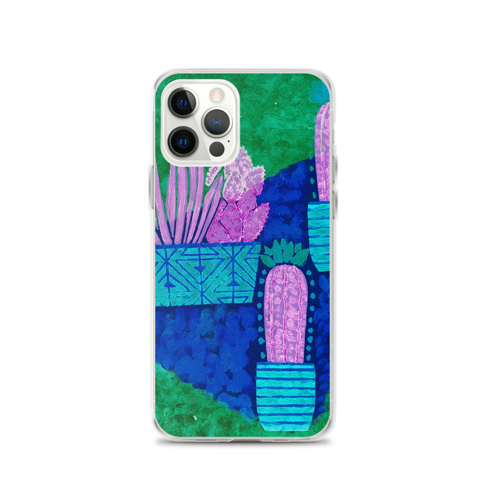 Cacti blue green iPhone Case