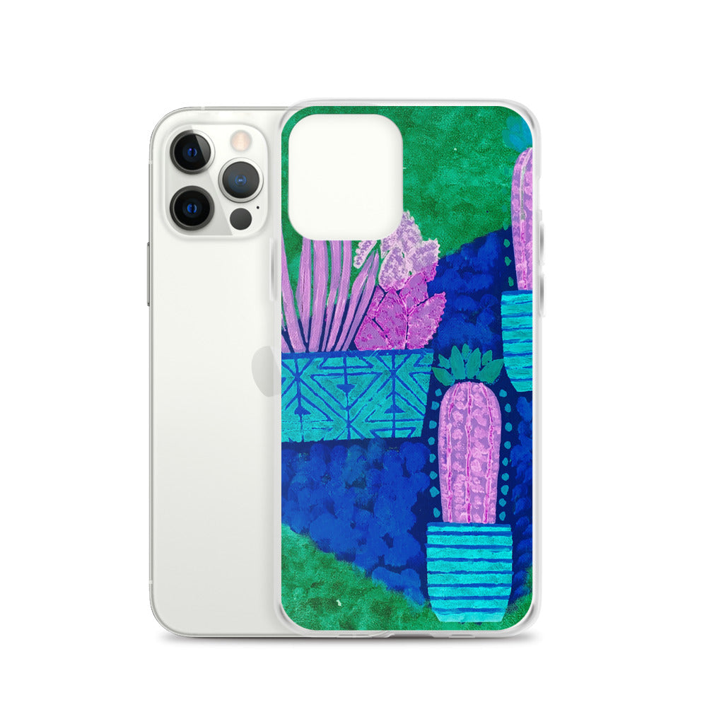 Cacti blue green iPhone Case