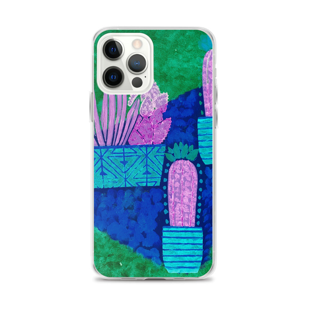 Cacti blue green iPhone Case