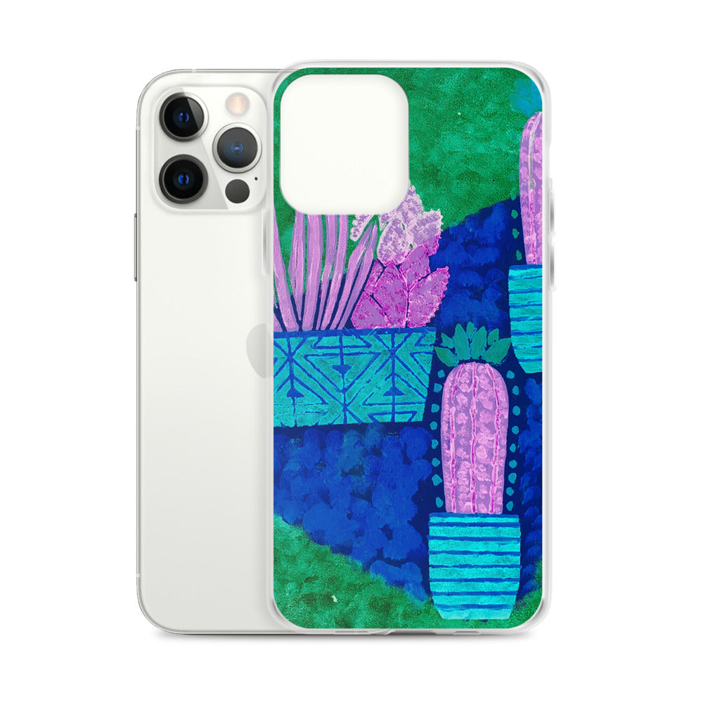 Cacti blue green iPhone Case