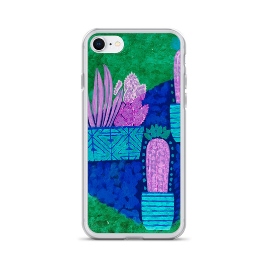 Cacti blue green iPhone Case