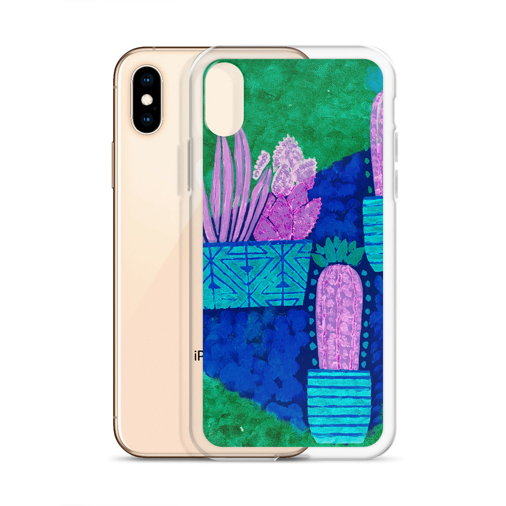 Cacti blue green iPhone Case