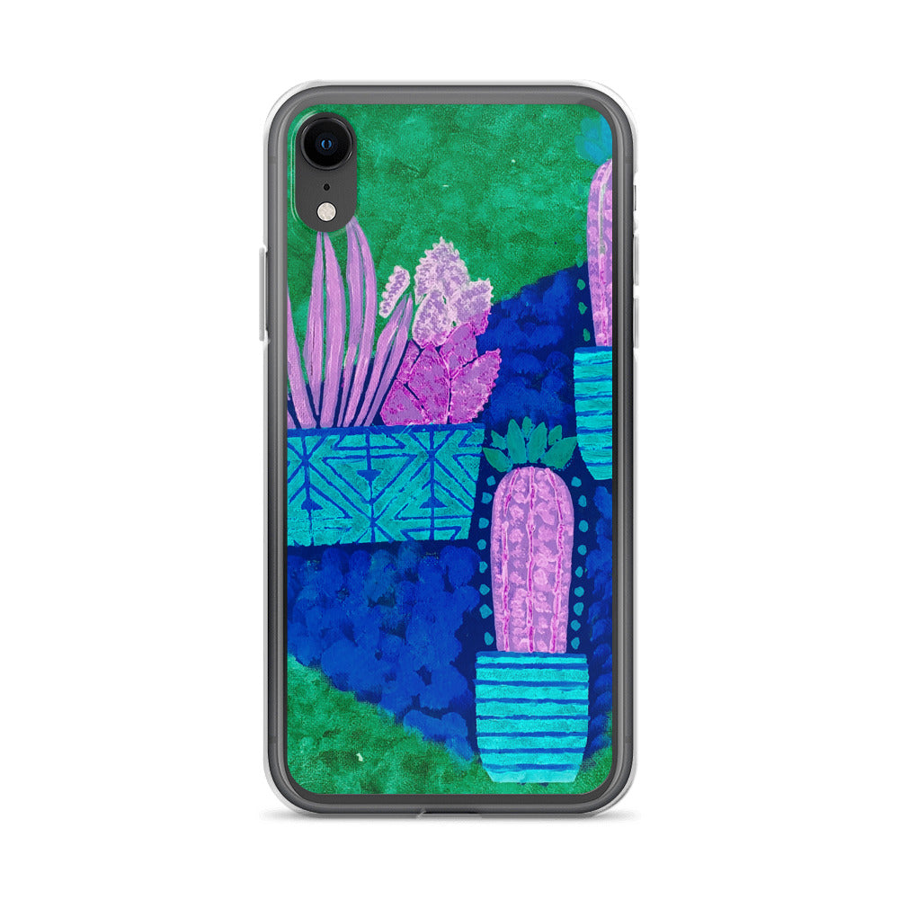 Cacti blue green iPhone Case