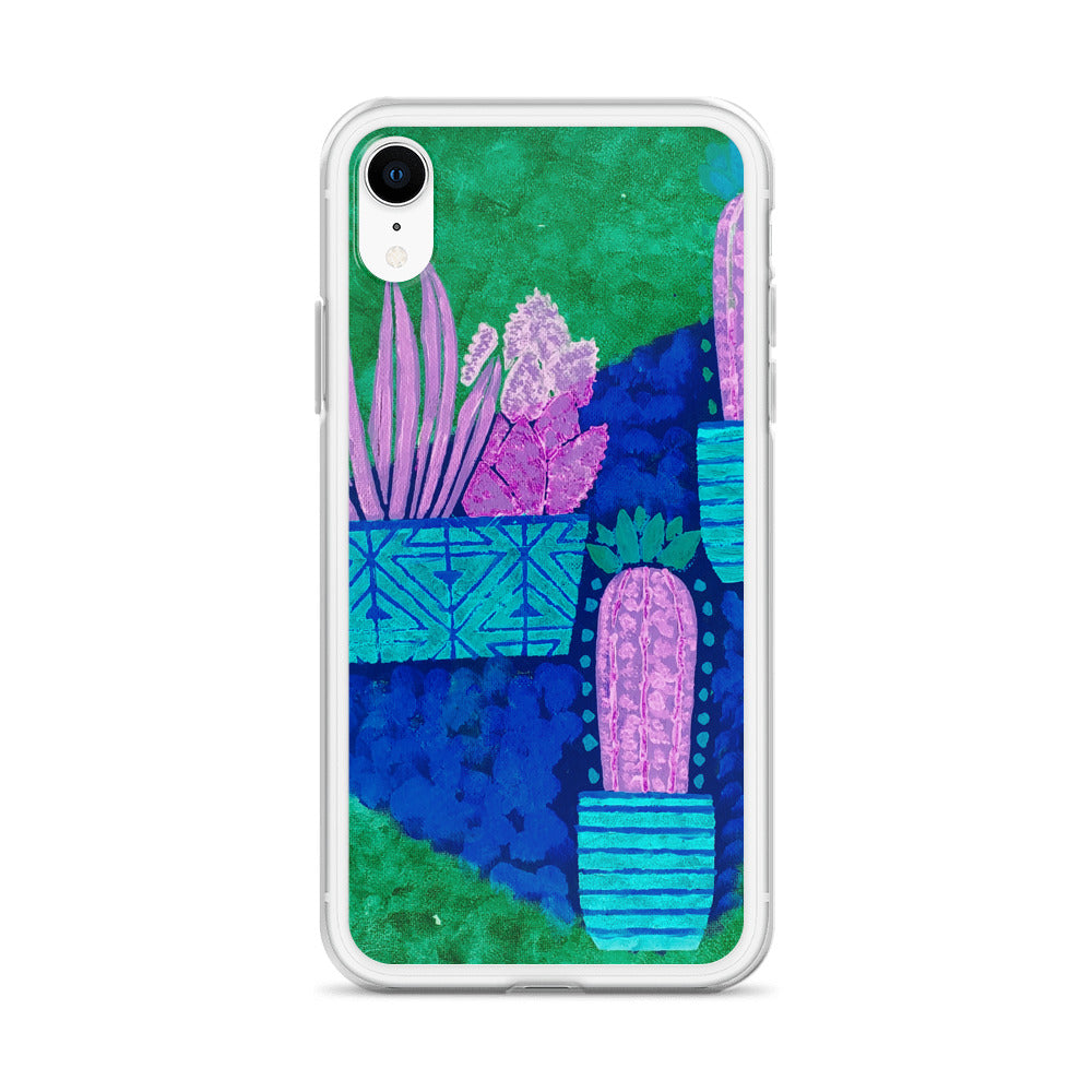 Cacti blue green iPhone Case