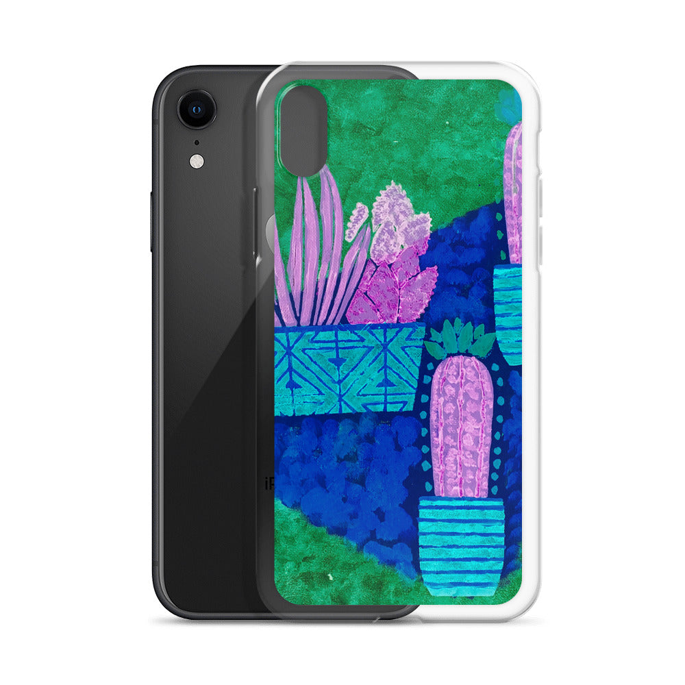 Cacti blue green iPhone Case