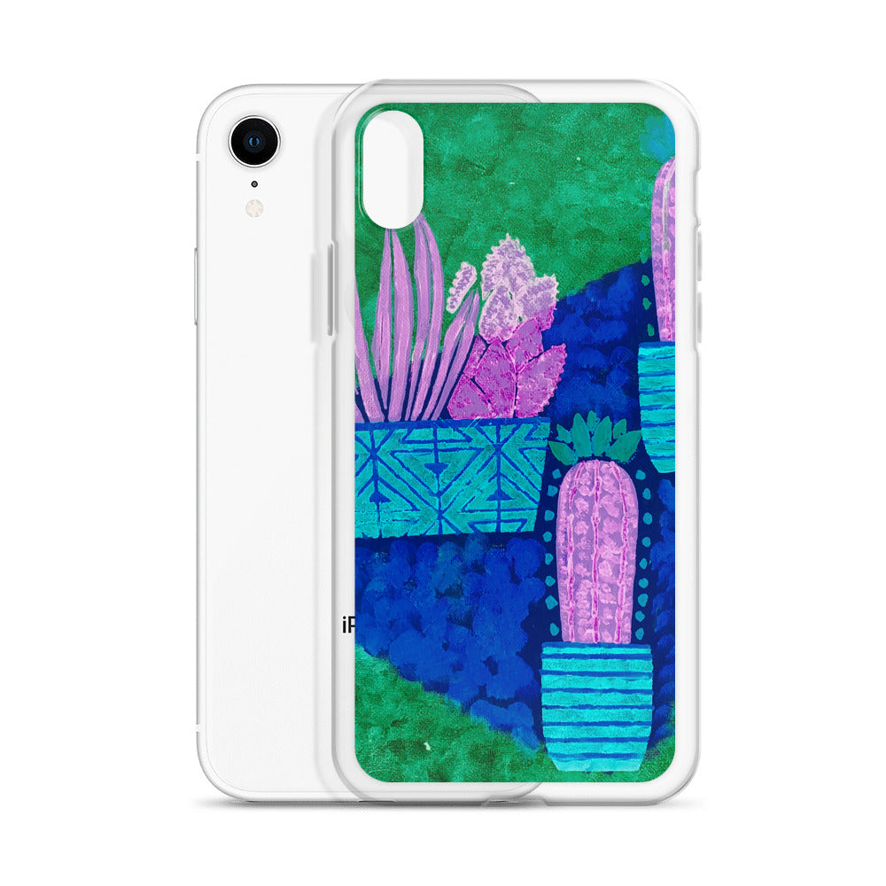 Cacti blue green iPhone Case