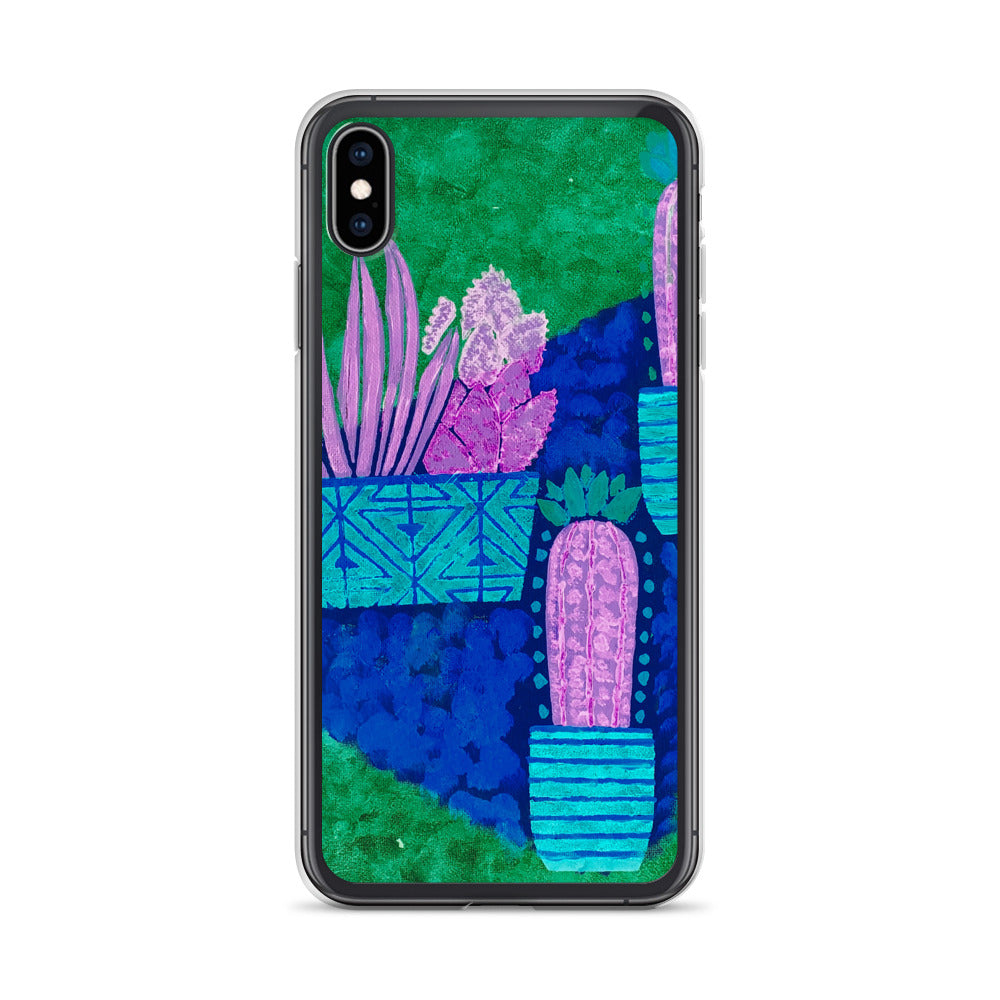 Cacti blue green iPhone Case