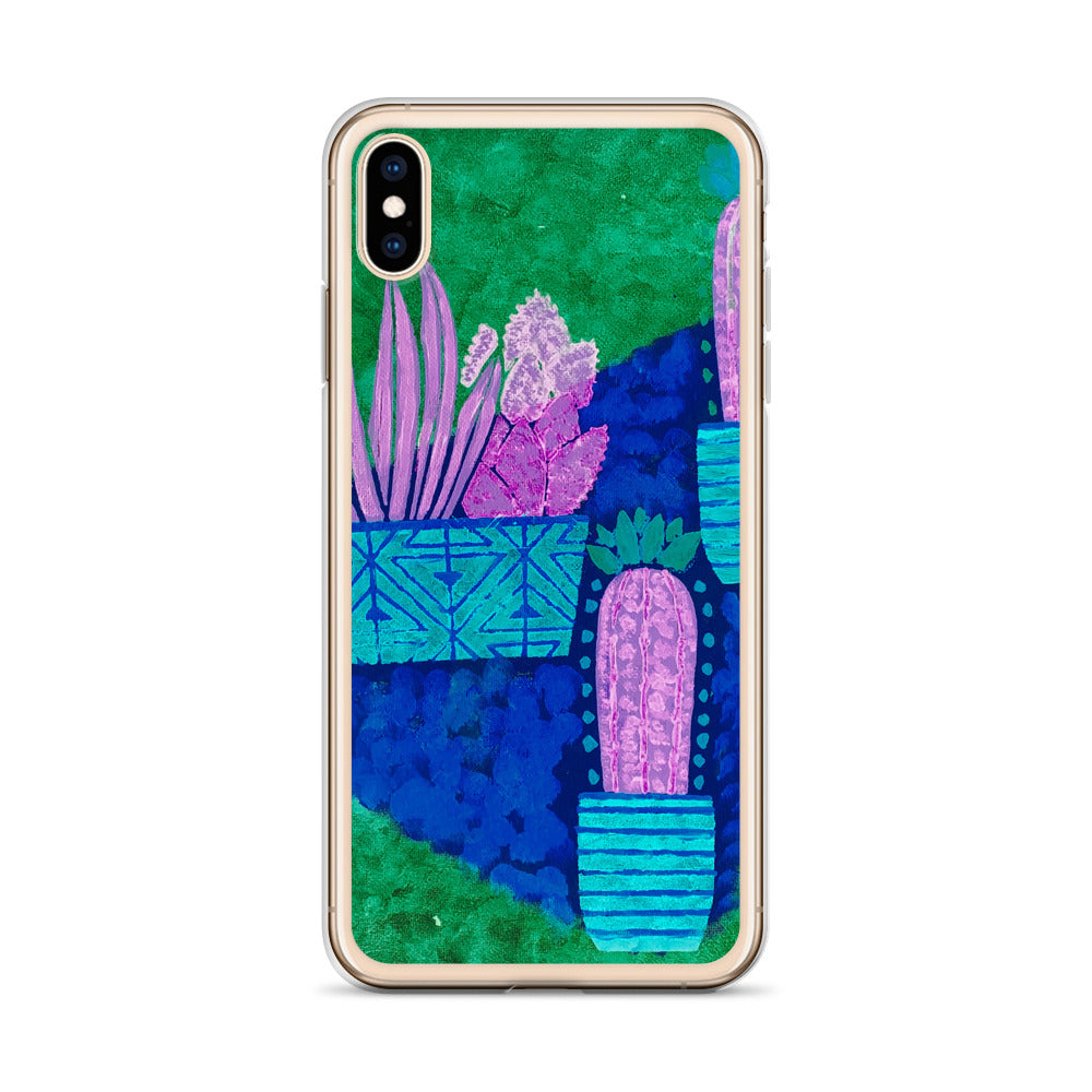 Cacti blue green iPhone Case