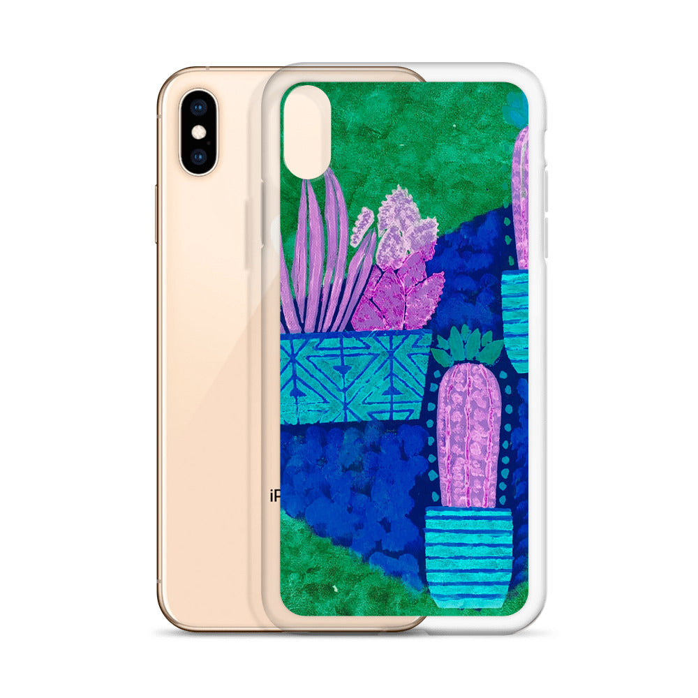 Cacti blue green iPhone Case