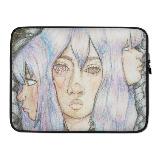 Lady Lovely Locks Laptop Sleeve by Hannah