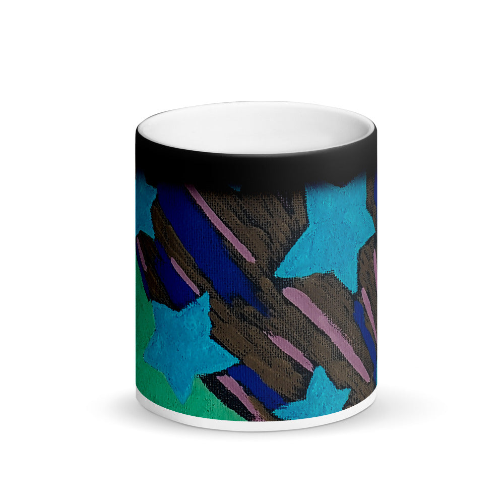 Starberst dark wrap Matte Black Magic Mug