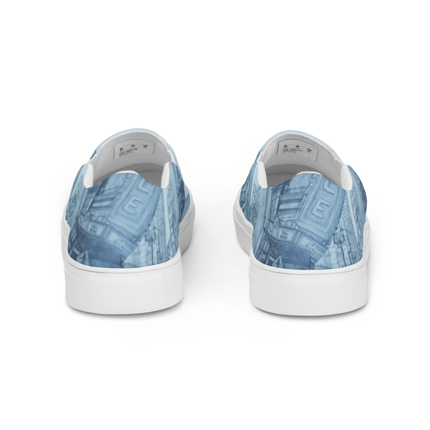 Blue Street Sketch Men’s slip-on canvas shoes by Hannah