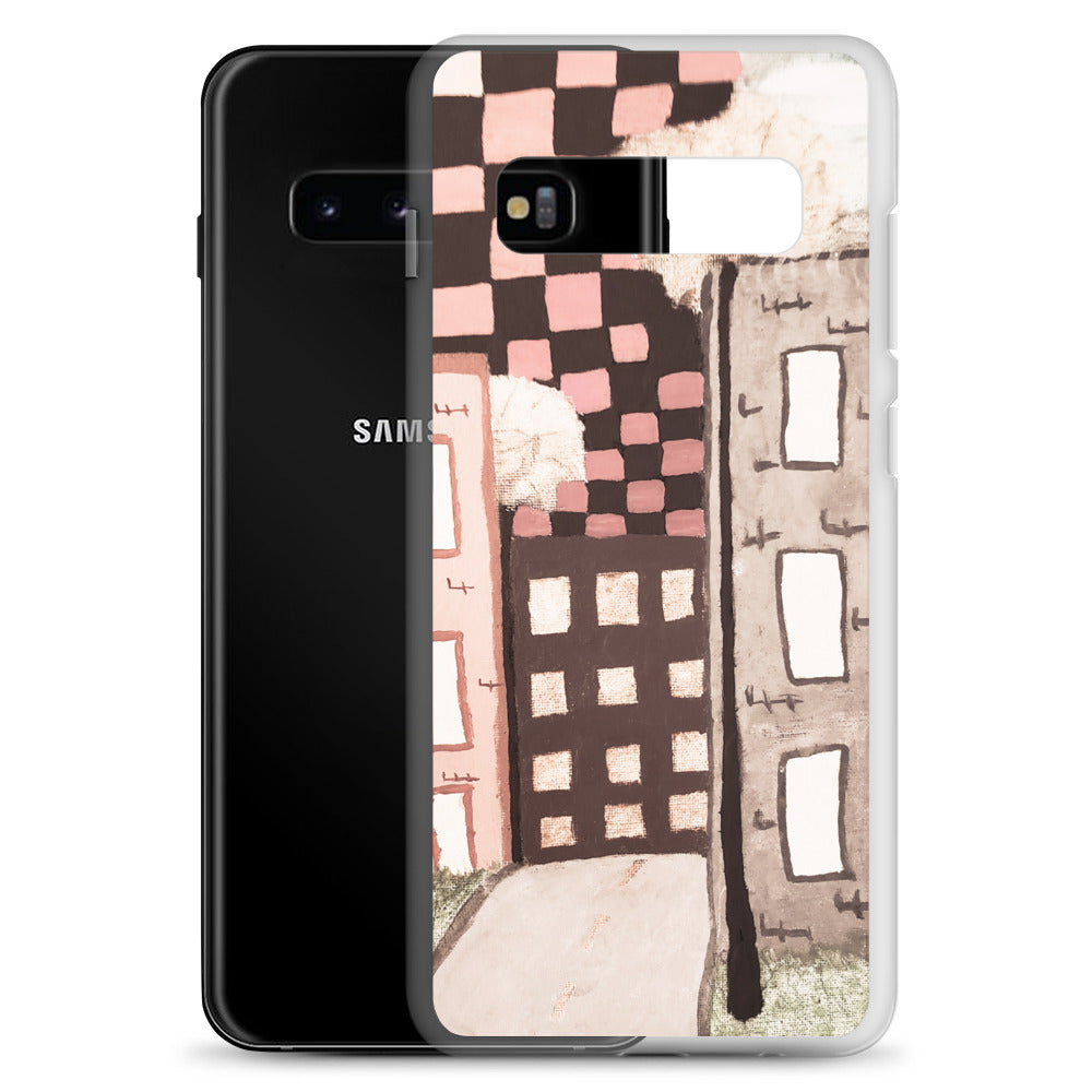 Checker Sky Buildings Pale Samsung Case