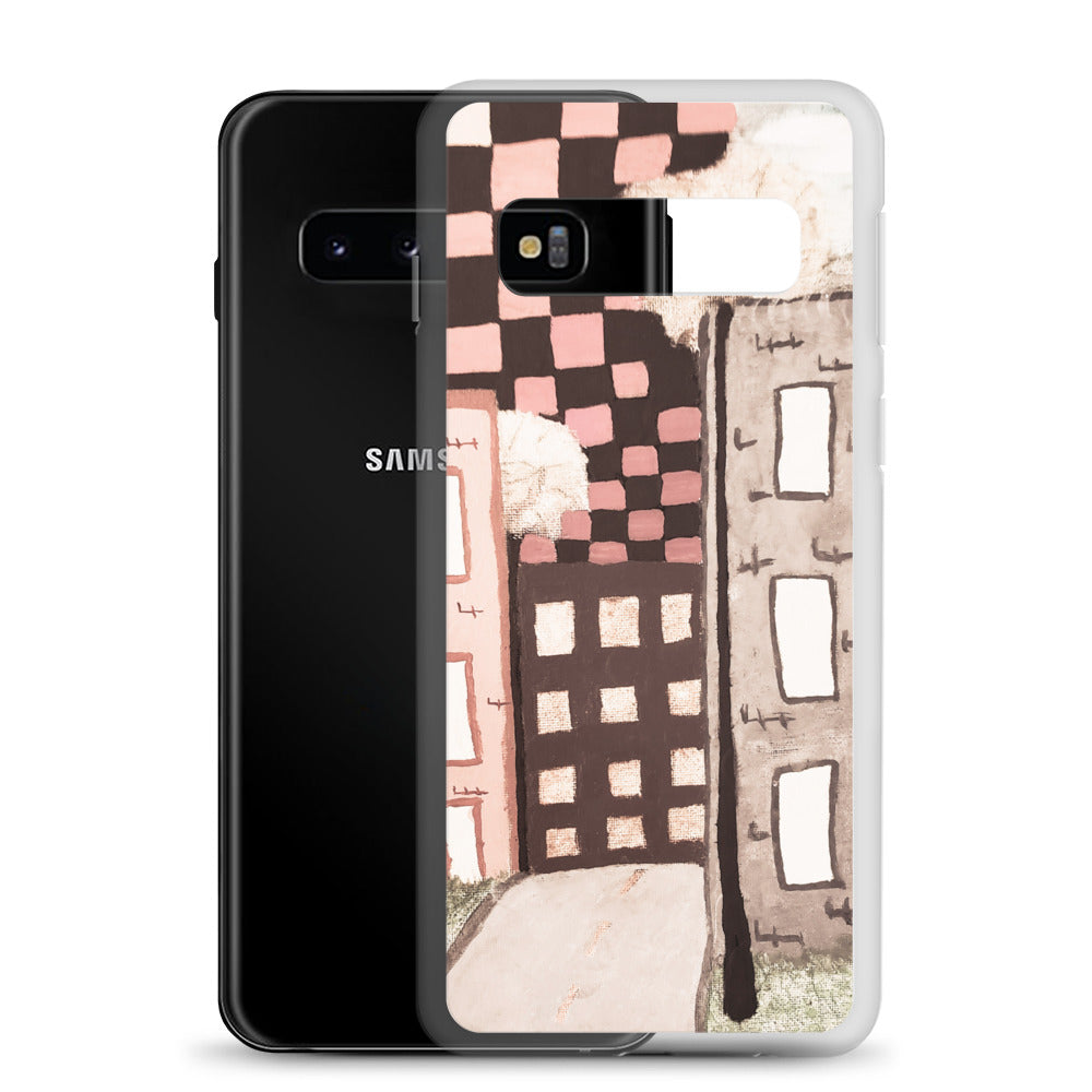 Checker Sky Buildings Pale Samsung Case