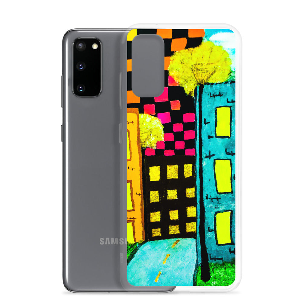 Checker Sky Buildings Samsung Case