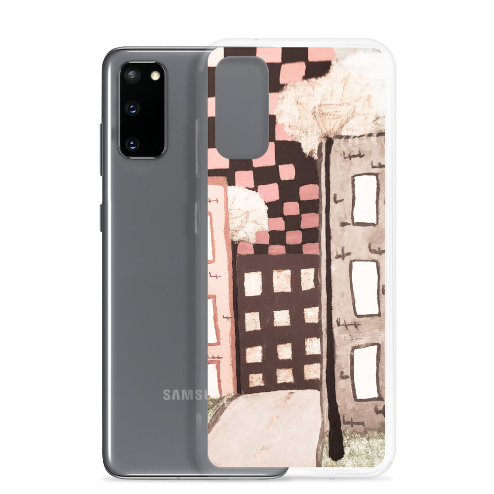 Checker Sky Buildings Pale Samsung Case