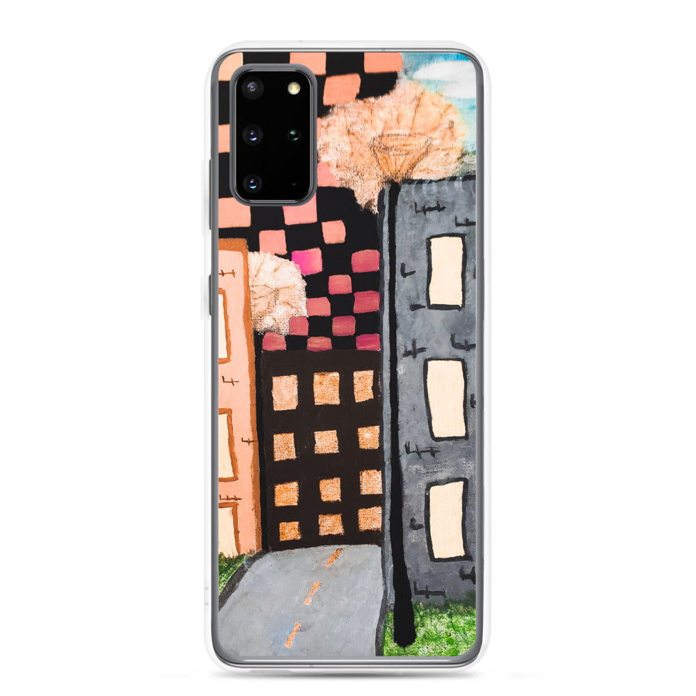 Checker Sky Building Rose Samsung Case