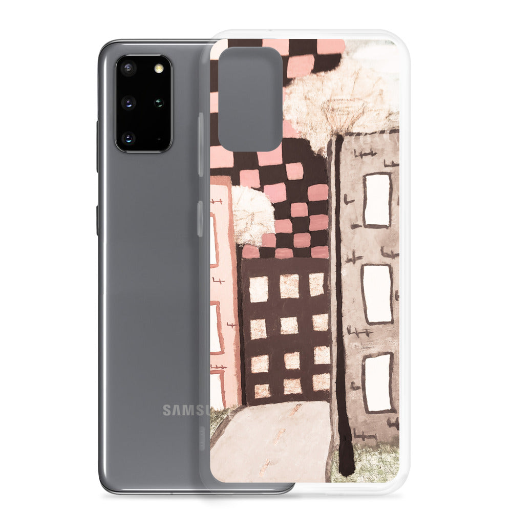 Checker Sky Buildings Pale Samsung Case