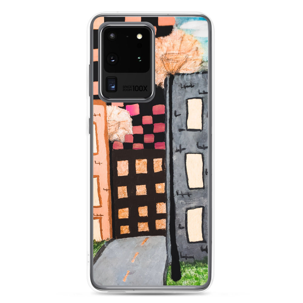 Checker Sky Building Rose Samsung Case