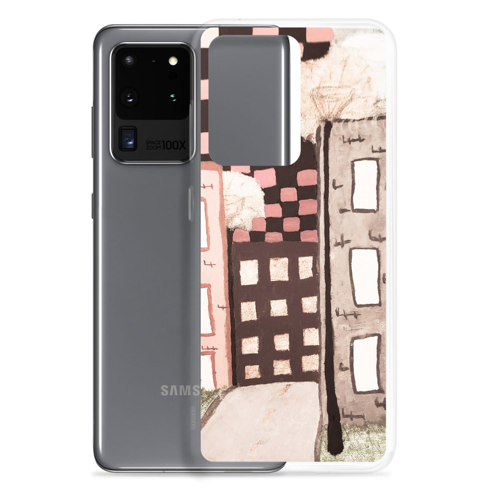 Checker Sky Buildings Pale Samsung Case